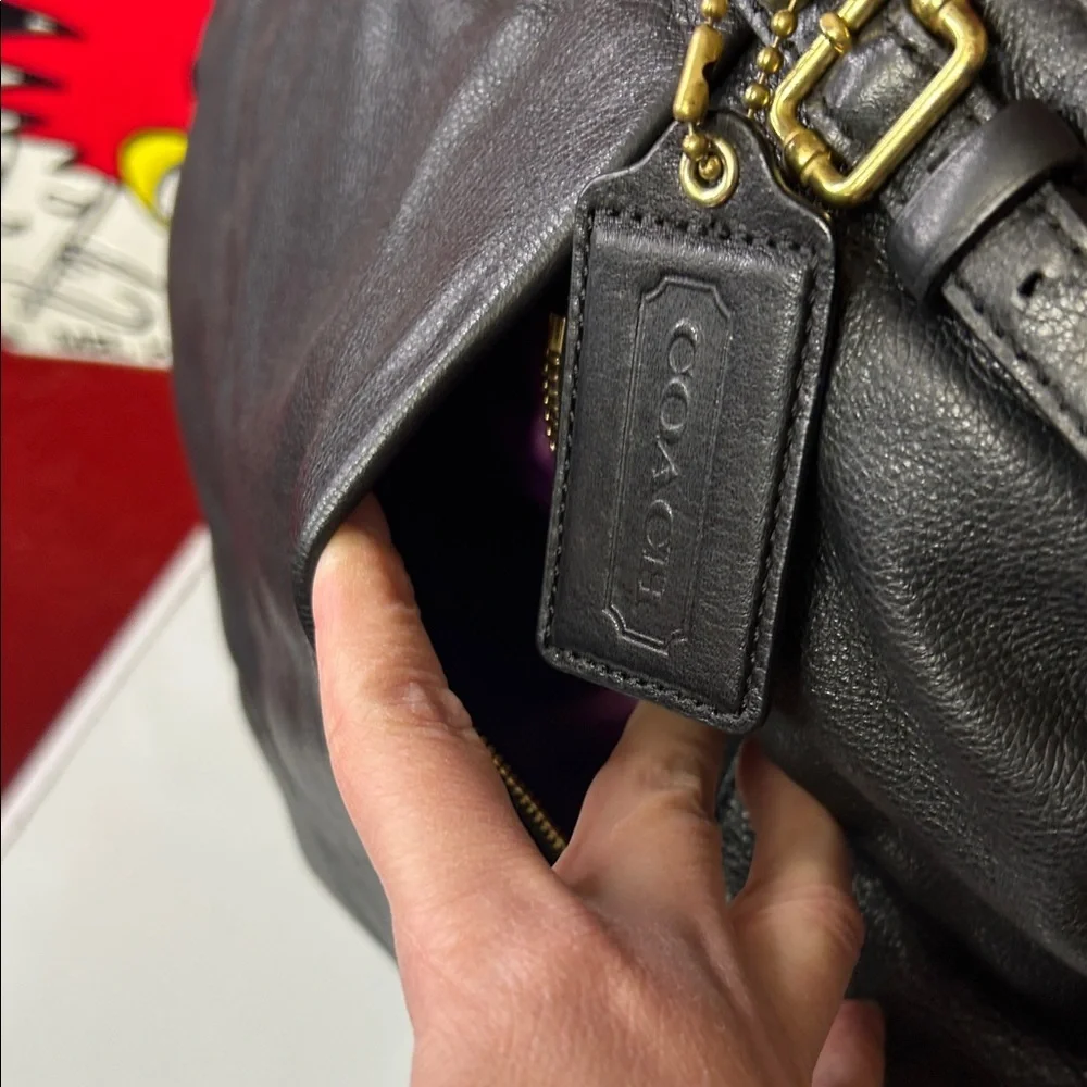 Coach Black Leather Shoulder Bag - Picture 5 of 13